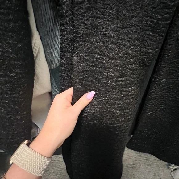 Old Navy Black Bouclé Midi Coat - Small - Picture 8 of 11